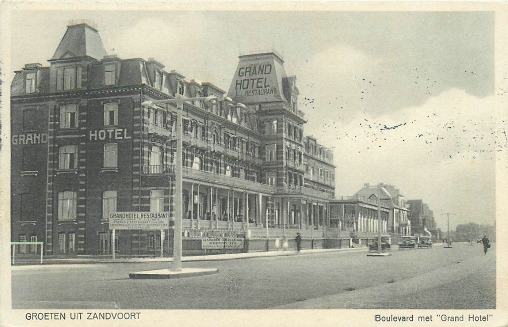 701-399-049 Zandvoort Boulevard met Grand Hotel, Verzenden, Voor 1920, Noord-Holland