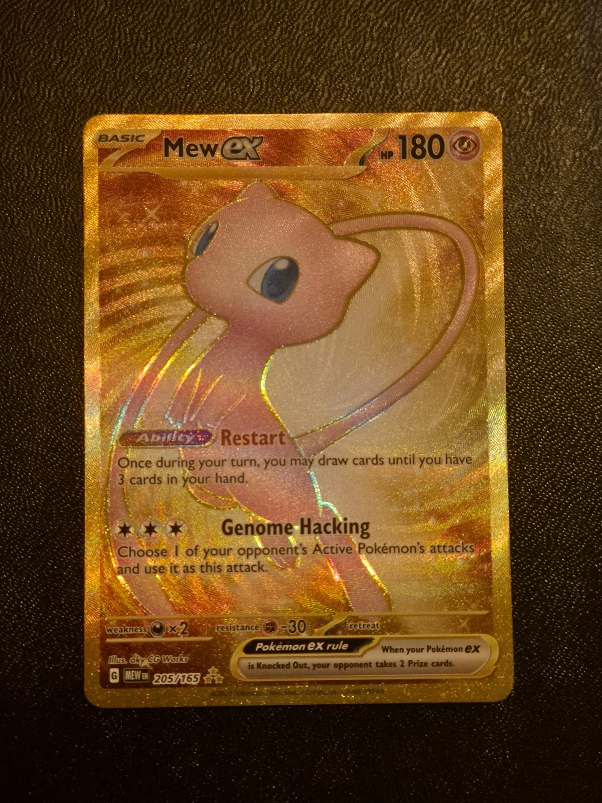 Mew ex Gold Secret Rare Pokémon kaart (205/165), Hobby en Vrije tijd, Verzamelkaartspellen | Pokémon, Ophalen of Verzenden, Zo goed als nieuw