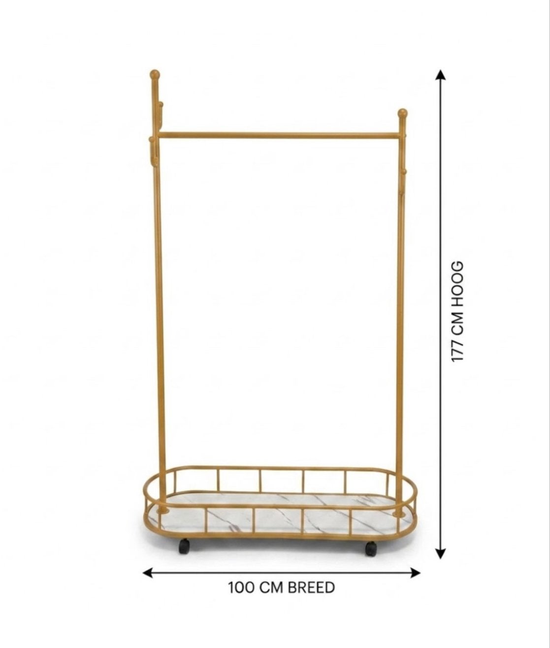 Kledingrek goud, Ophalen, Wandhaken, Zo goed als nieuw, Minder dan 100 cm