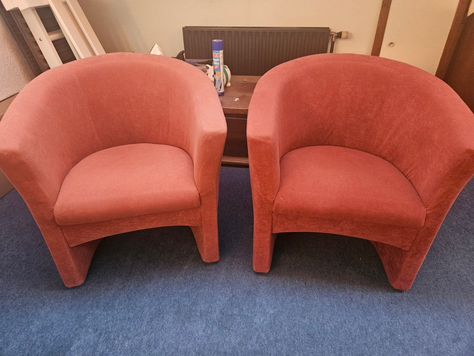 2 stoeltjes fauteuil s bruin,oranje achtig gratis, Ophalen of Verzenden