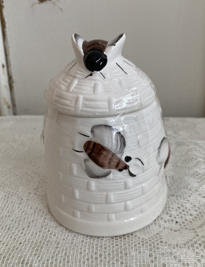 Brocante wit honingpotje / Keramiek, Ophalen