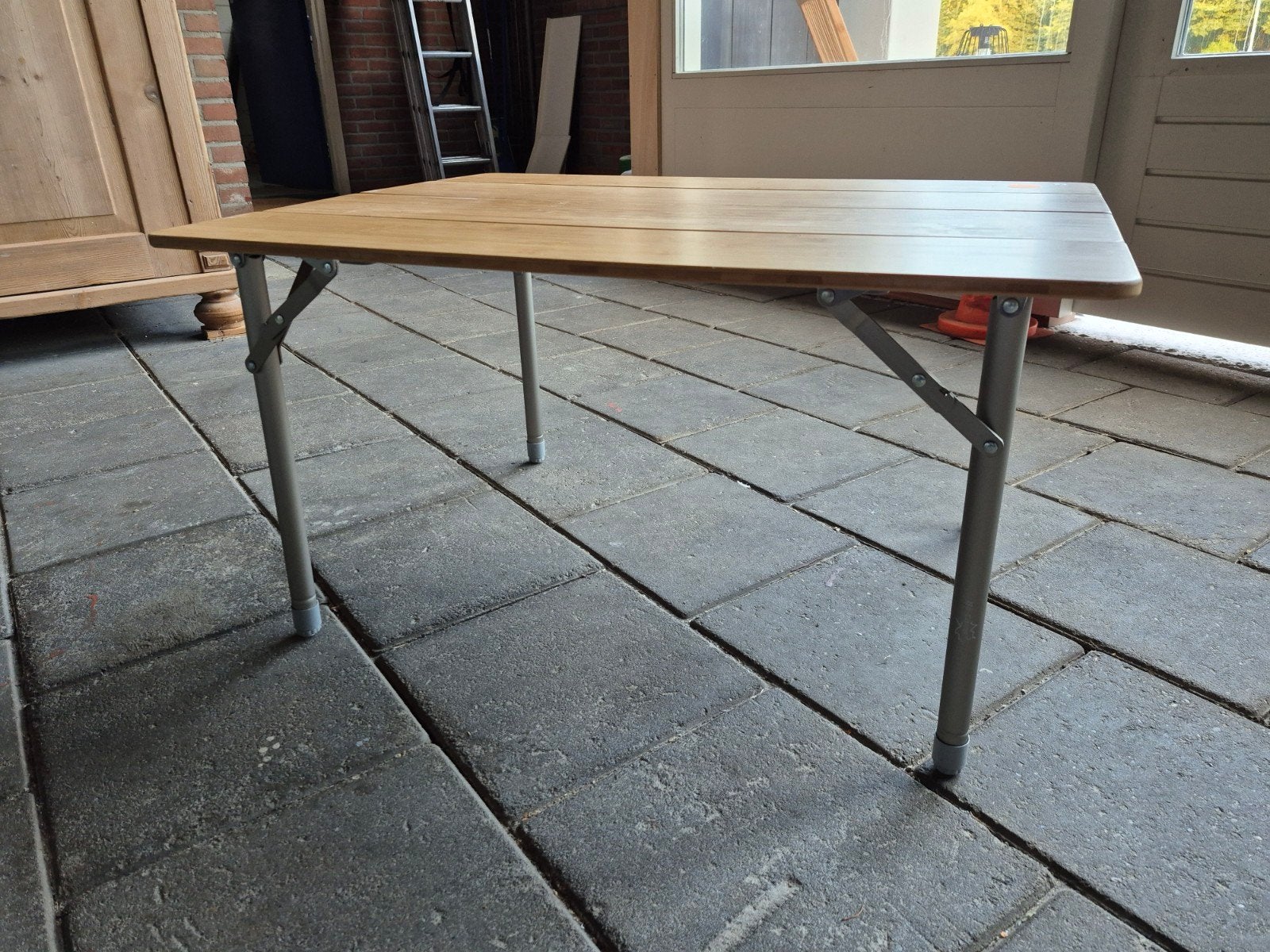 Campingtafel, klein inklapbaar met bamboe blad, Ophalen, Nieuw