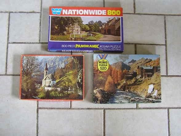 3 ouderwetse puzzels, Ophalen of Verzenden, 500 t/m 1500 stukjes, Gebruikt
