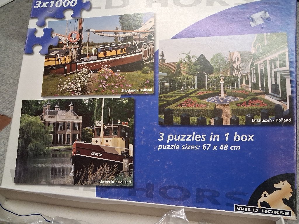 3 Legpuzzels  van 1000 stukjes van Wild Horse, Ophalen, 500 t/m 1500 stukjes, Gebruikt, Legpuzzel