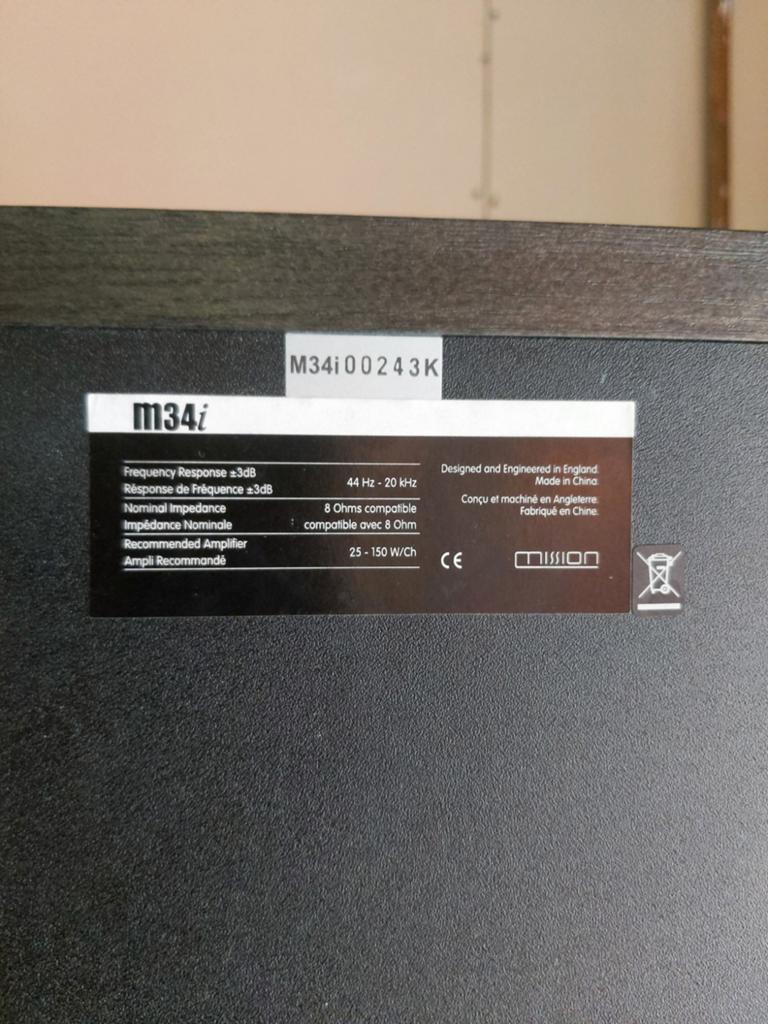 Te koop bij Kringloopwinkel Glanerbrug : Mission 34i speaker, Audio, Tv en Foto, Luidsprekers, Ophalen, 60 tot 120 watt, Front, Rear of Stereo speakers