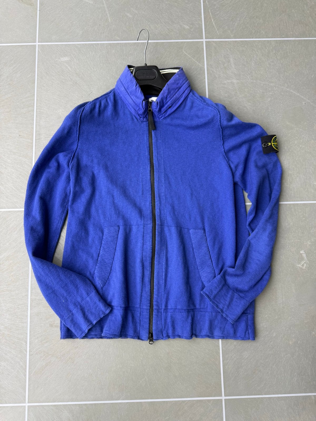 Stone Island Zip-Up Trui - Blauw (Maat XL), Ophalen of Verzenden, Zo goed als nieuw, Maat 56/58 (XL), Blauw
