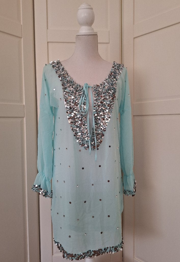Jacky Luxury nieuwe mint groene chiffon (strand) tuniek L XL, Maat 42/44 (L), Nieuw, Ophalen of Verzenden, Jacky Luxury