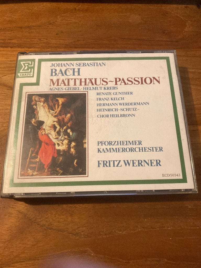 J.S. Bach - Matthaus Passion (Erato / 3cd / Fritz Werner), Boxset, Verzenden, Opera of Operette, Zo goed als nieuw