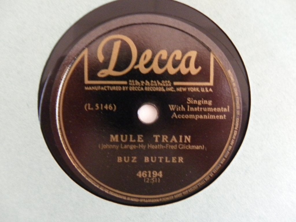 78 Toerenplaat Buz Butler - Mule Train, Gebruikt, 10 inch, Ophalen of Verzenden, Americana