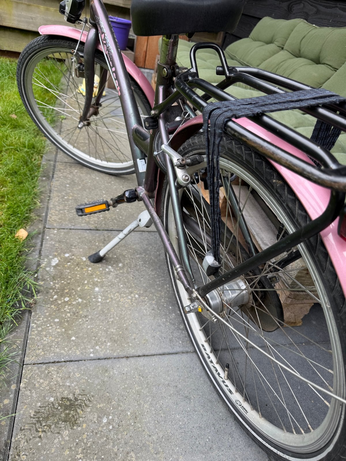 Roze Batavus fiets met lage instap, 26 inch, Ophalen, Velgrem, Batavus, 50 tot 53 cm