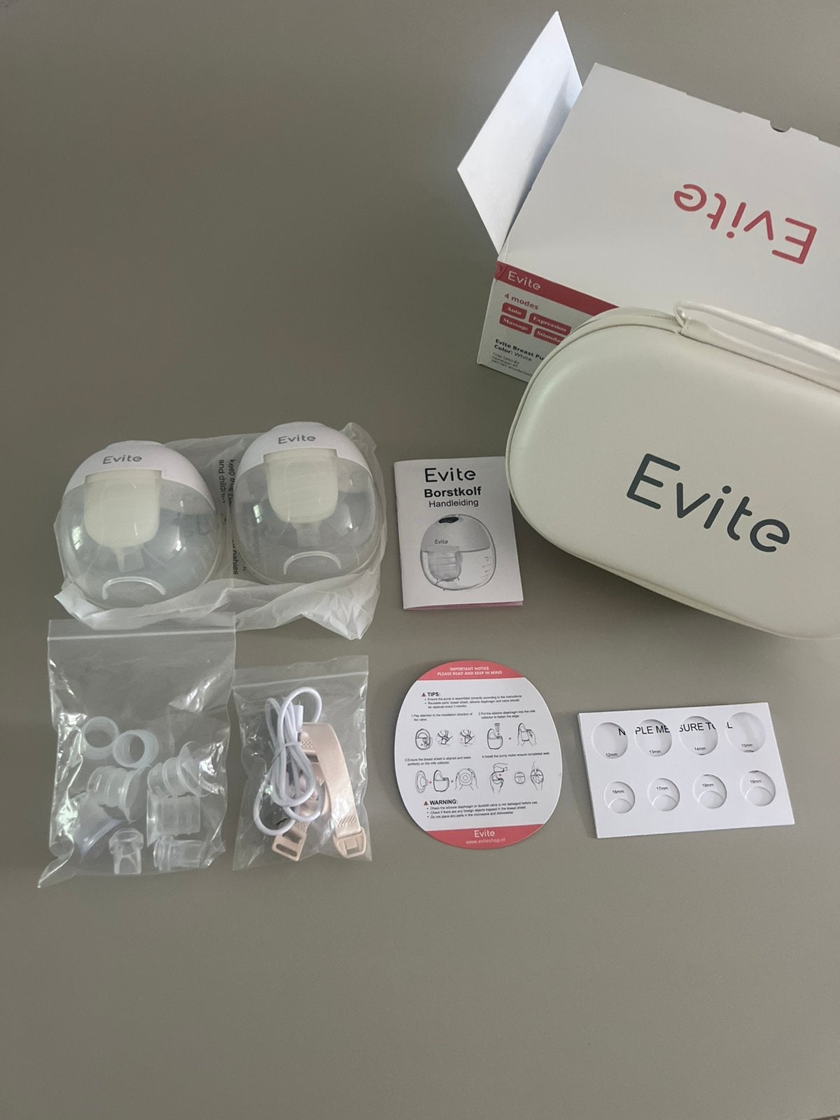 Evite Elektrische Draadloze Borstkolf  BPA-Vrij, Ophalen of Verzenden, Zo goed als nieuw, Borstkolf