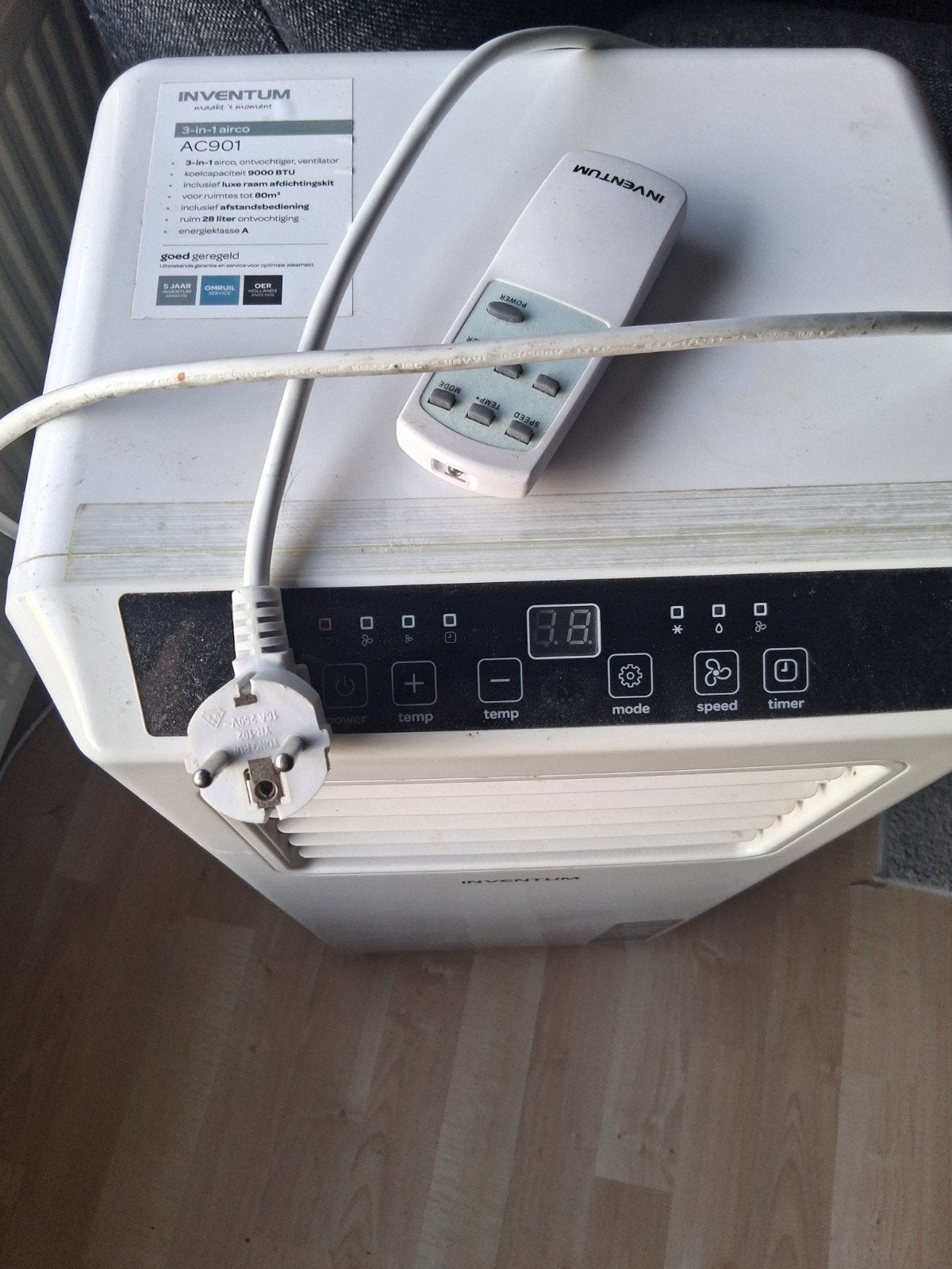 mobiele airco, Witgoed en Apparatuur, Ophalen, Minder dan 60 m³, 3 snelheden of meer, Zo goed als nieuw