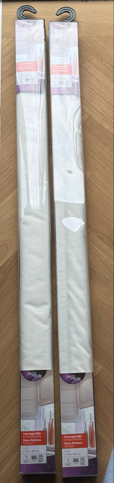 2x Deco Mode Vouwgordijn Store Bateau 100x180 cm, Huis en Inrichting, Overige merken, Wit, Nieuw, Ophalen of Verzenden