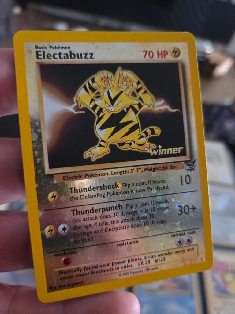 Pokémon Electabuzz Winner Kaart - Basic Pokémon, Ophalen of Verzenden, Gebruikt, Losse kaart
