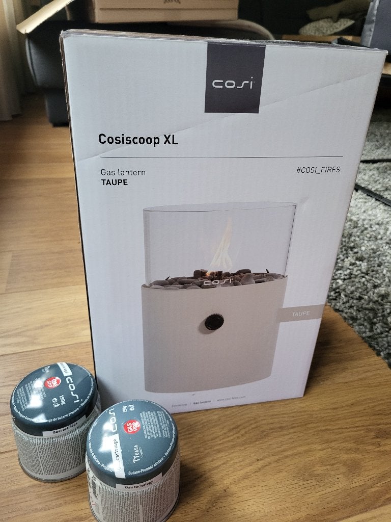 Cosiscoop XL Gaslantaarn Taupe - Nieuw (doos open), Tuin en Terras, Ophalen, Zo goed als nieuw