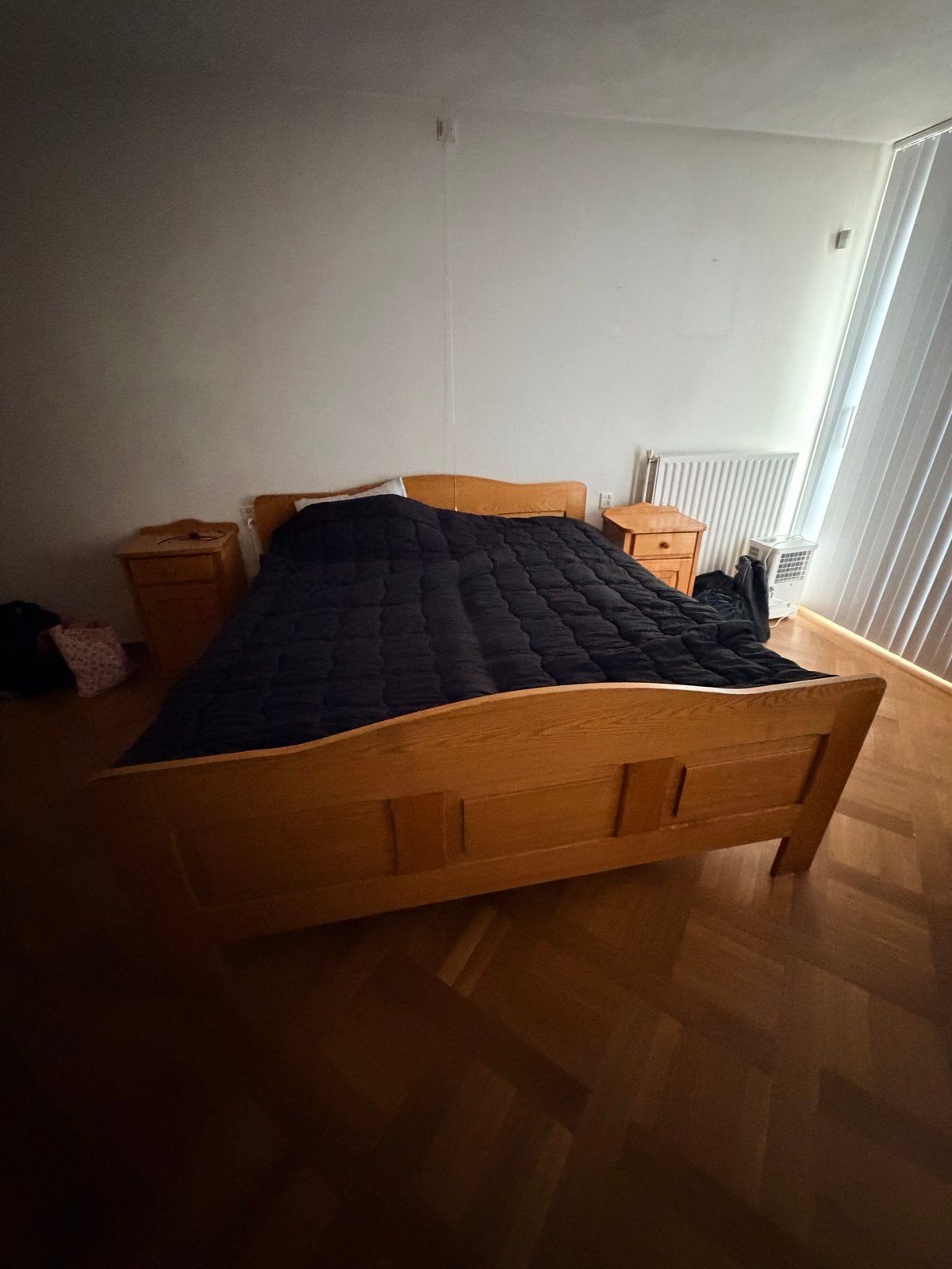 Eiken tweepersoonsbed 180x200 cm, Ophalen, Gebruikt, Bruin, Tweepersoons