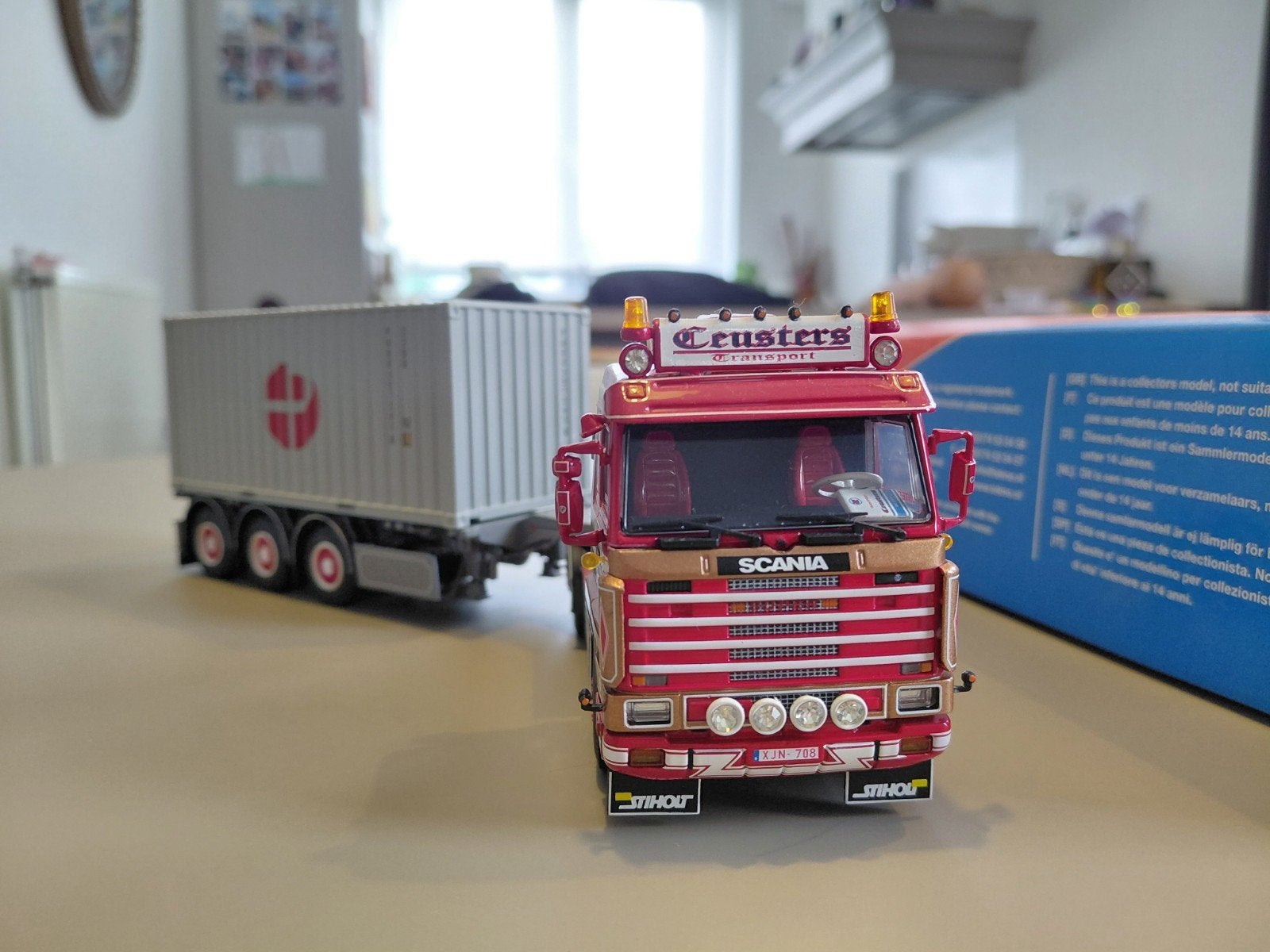 Scania 143M Ceusters model met container Tekno, Ophalen of Verzenden
