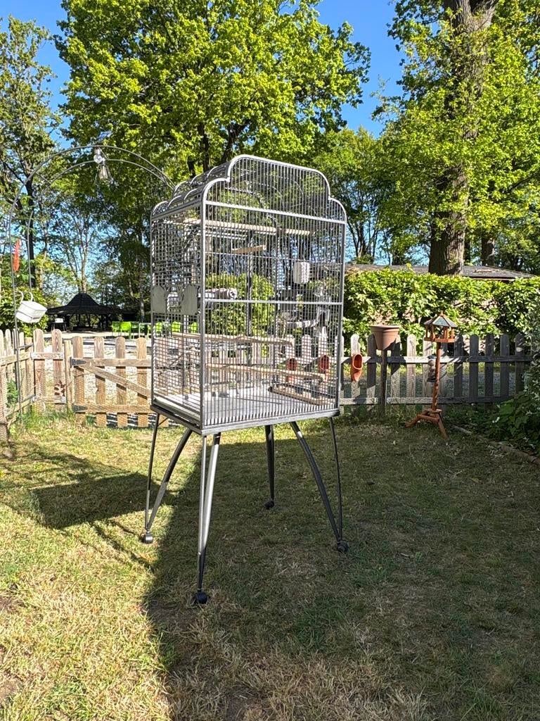 Papegaaien kooi, Dieren en Toebehoren, Vogels | Hokken en Kooien, Ophalen, Zo goed als nieuw, Metaal, Vogelkooi