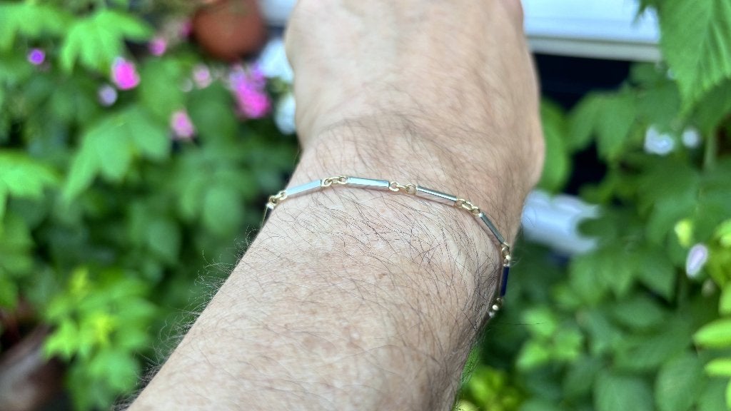 witgouden armband - 19cm - 14kt, Sieraden, Tassen en Uiterlijk, Armbanden, Ophalen of Verzenden, Zo goed als nieuw, Wit, Goud