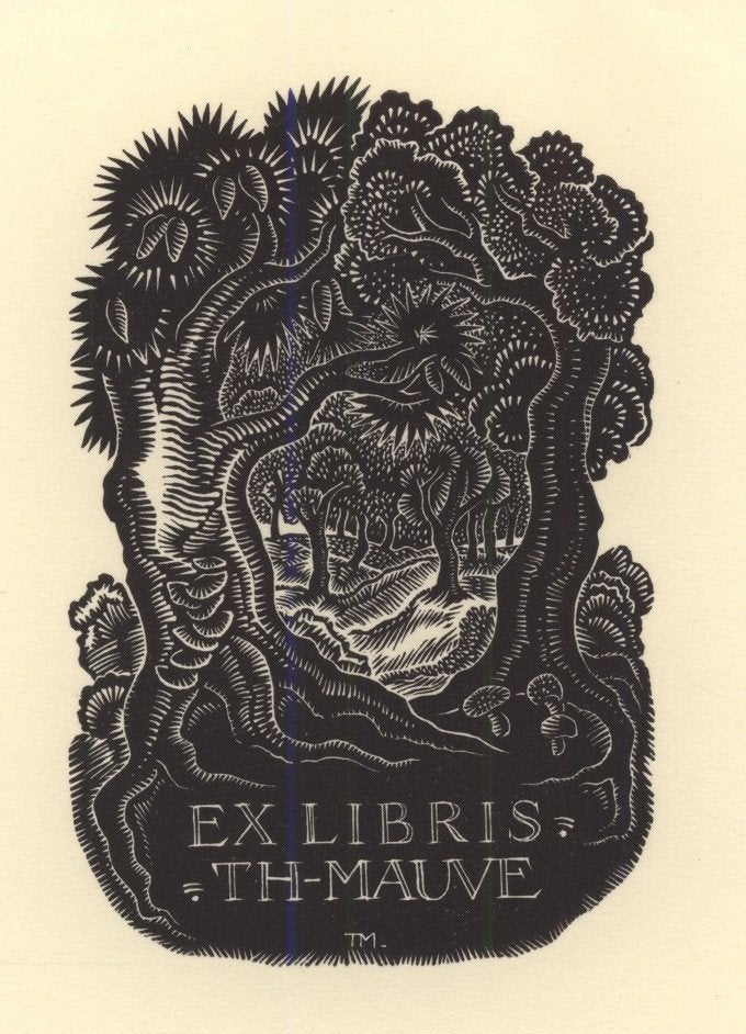 0348 Ex Libris Nederland : Thijs Mauve, 1939, Verzenden, Ex libris