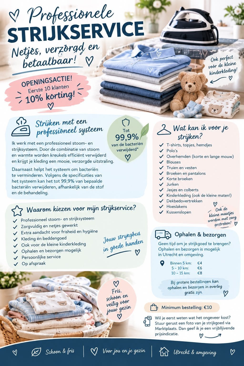 PROFESSIONELE STRIJKSERVICE – VOORDELIG, NETJES & ZORGVULDIG, Vacatures, 33 - 40 uur, Overige niveaus, Vanaf 10 jaar, Overige vormen