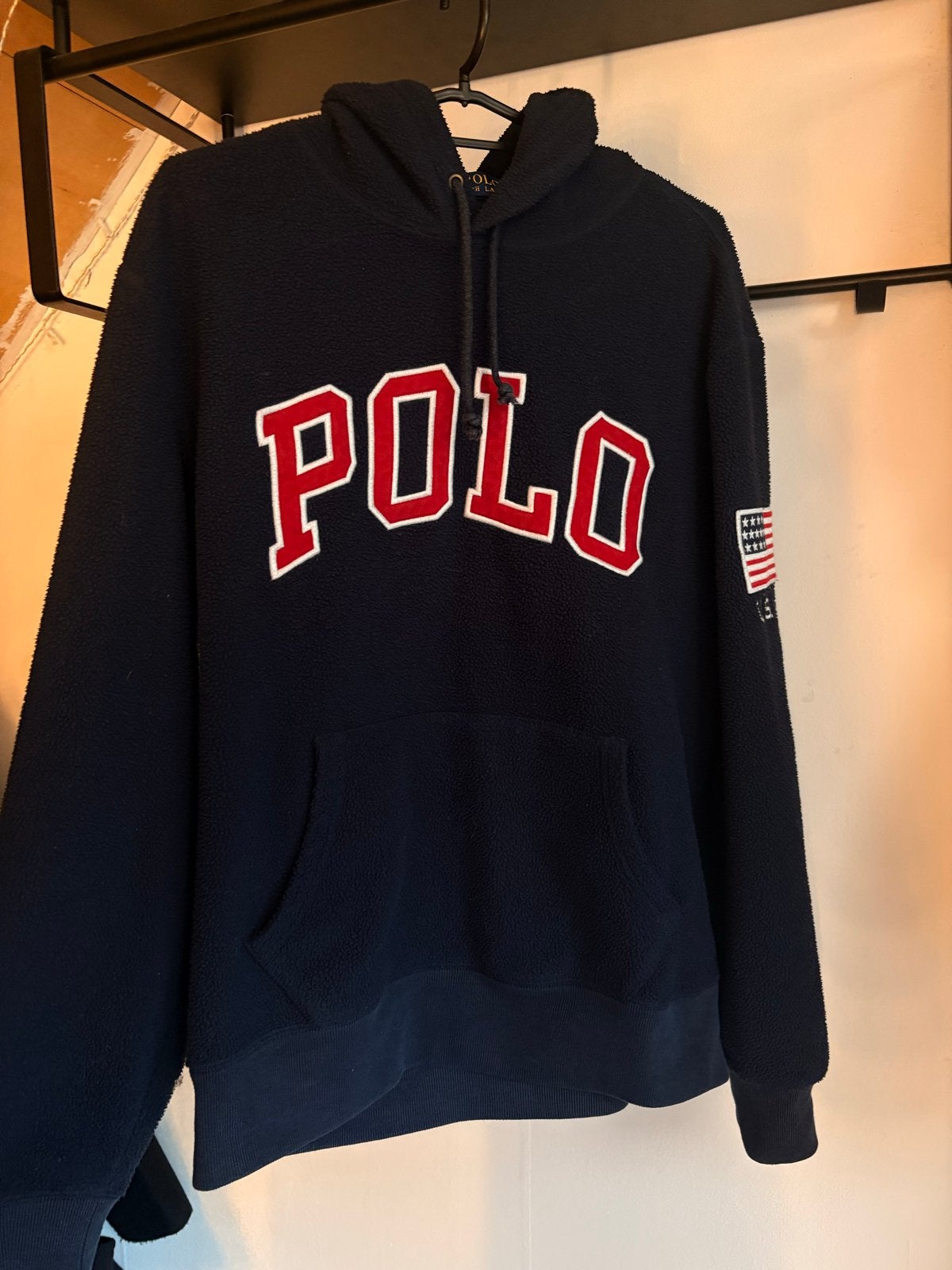 Polo Ralph Lauren Fleece Hoodie - Maat S, Ophalen of Verzenden, Zo goed als nieuw, Maat 46 (S) of kleiner, Blauw