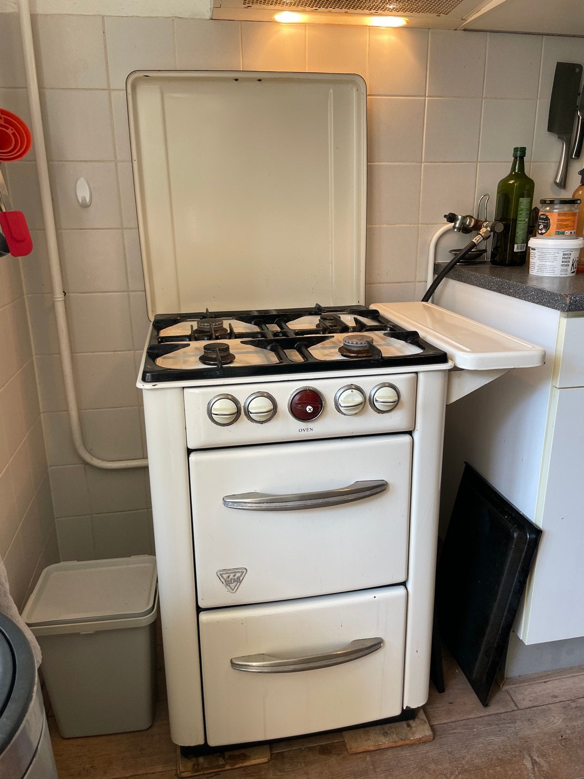 ATAG Vrijstaand vintage gasfornuis jaren 50 met oven, Witgoed en Apparatuur, Fornuizen, Ophalen, Gebruikt, 4 kookzones, Gas