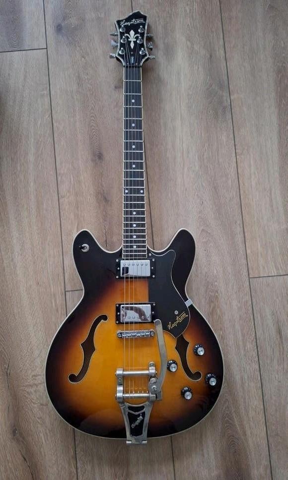 Hagstrom Viking II Semi-Hollow Body Gitaar met Gigbag, Ophalen, Zo goed als nieuw, Hollow body, Overige merken