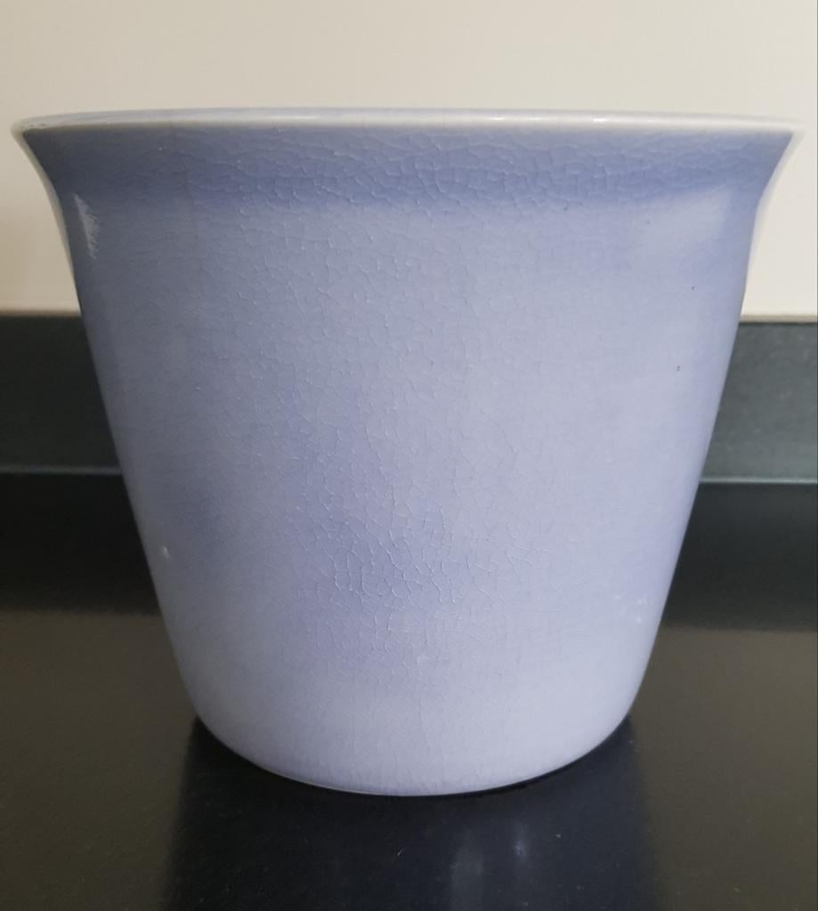 Vintage Lila Blauwe Bloempot - 15cm, Tuin en Terras, Bloempotten, Rond, Ophalen of Verzenden, Zo goed als nieuw, Balkon