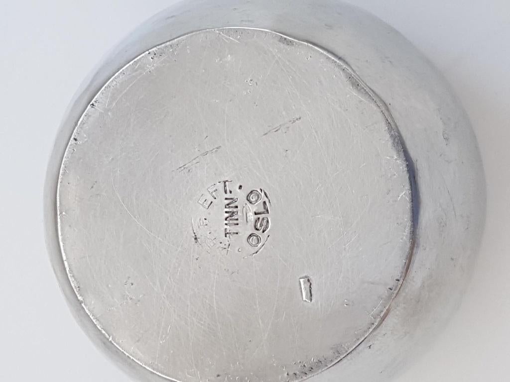 Oud sieradenpotje tin met deksel Tinn Oslo, Ophalen of Verzenden