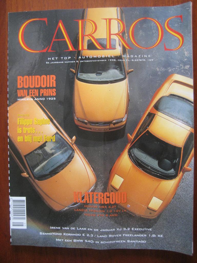 Carros nr. 5 1998 Honda NSX, Volvo V70 R AWD, Lancia Ypsilon, Boeken, Ophalen of Verzenden, Nieuw, Volvo