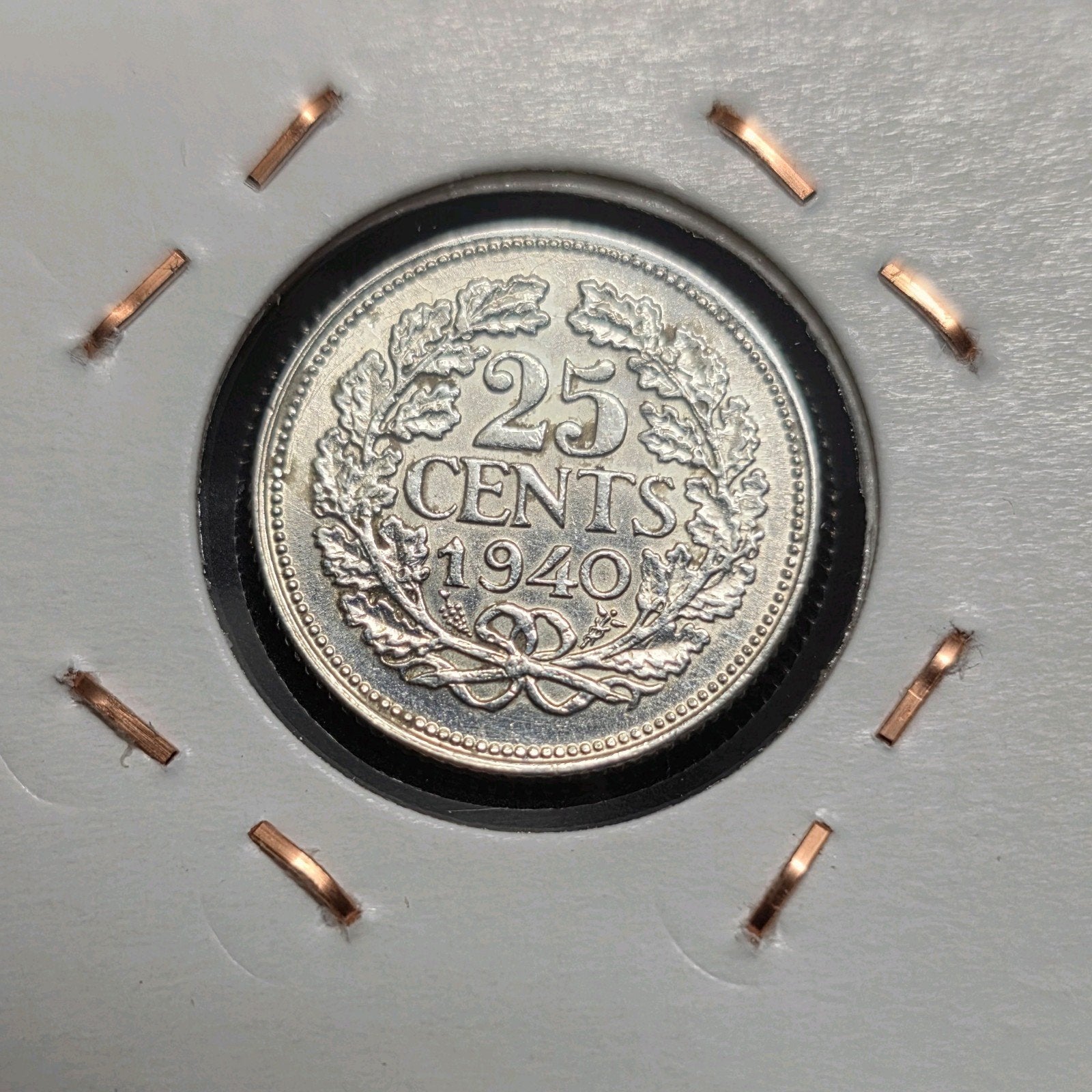 25 cent 1940 Nederland, Verzenden, Koningin Wilhelmina, 25 cent, Zilver