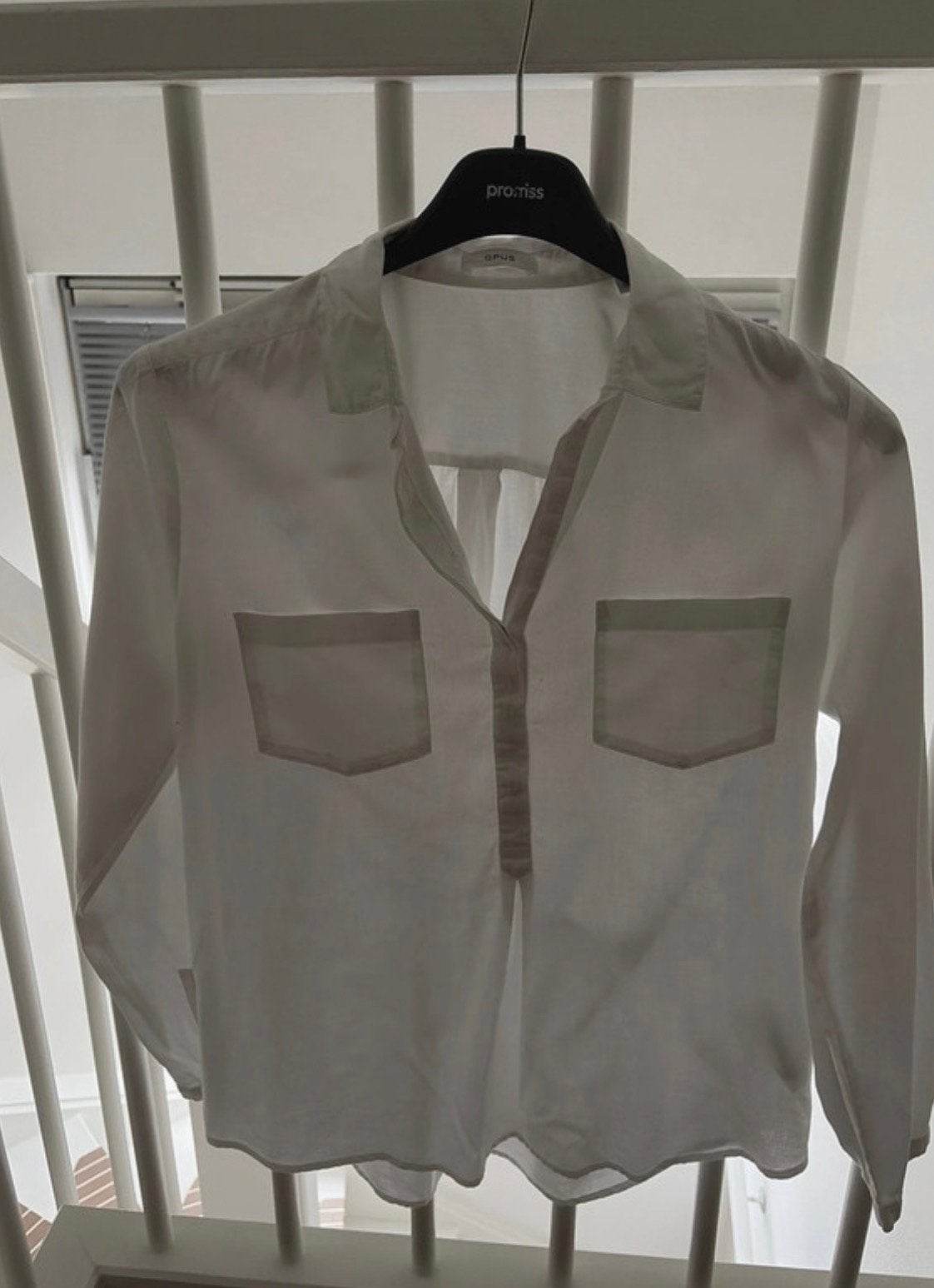 Witte blouse met lange mouwen - Opus - Maat 38, Ophalen of Verzenden, Zo goed als nieuw, Maat 38/40 (M), Wit