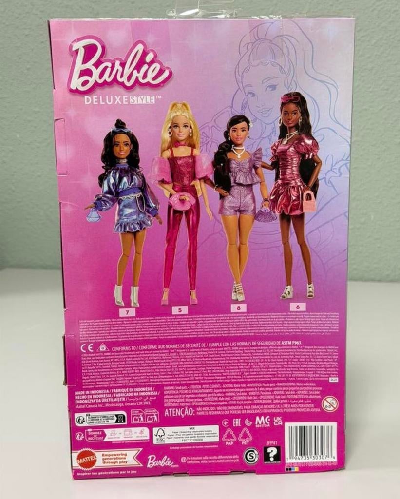 Barbie Deluxe Stijl Pop Metallic Koraal roze Jurk doll NIEUW, Barbie, Nieuw, Ophalen of Verzenden, H