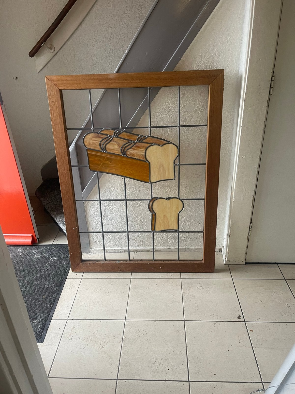 Handgemaakte glas in lood ramen voor bakkerij/lunchroom, Ophalen, Nieuw, Meerkleurig, Glas
