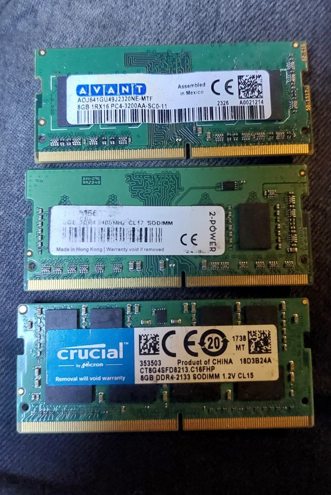 3 keer  Werkgeheugen 8GB Ramgeheugen  DDR4, Computers en Software, RAM geheugen, Ophalen, DDR4, 8 GB, Zo goed als nieuw
