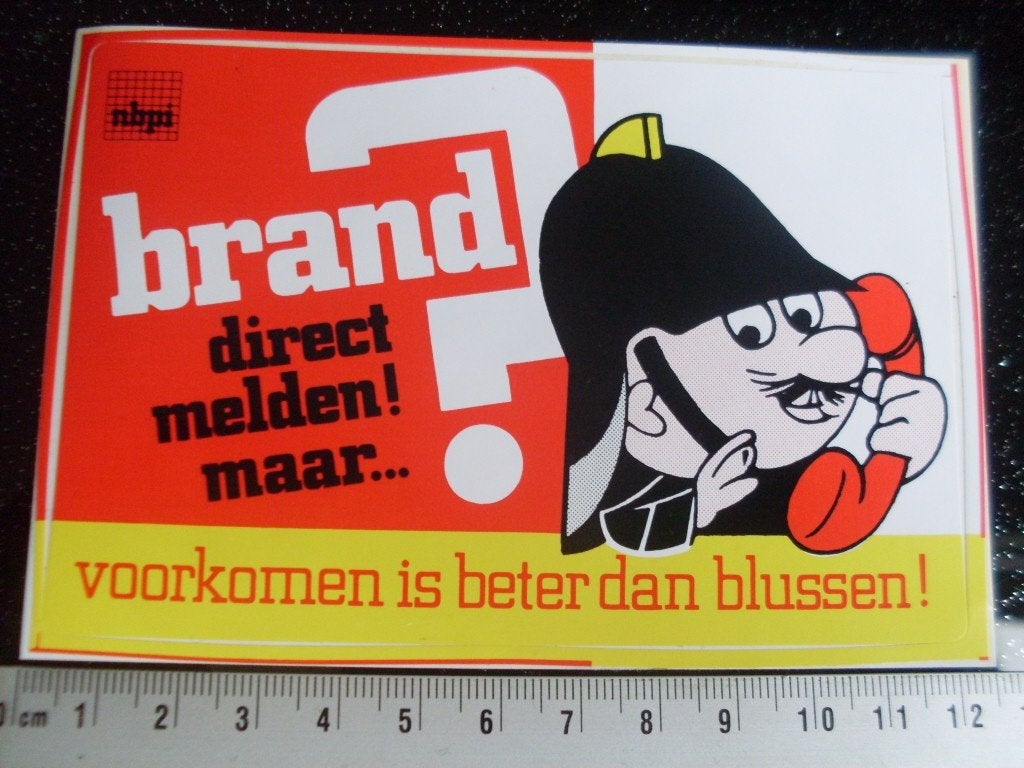sticker brand? direct melden voorkomen is beter dan blussen, Verzenden, Zo goed als nieuw, Bedrijf of Vereniging