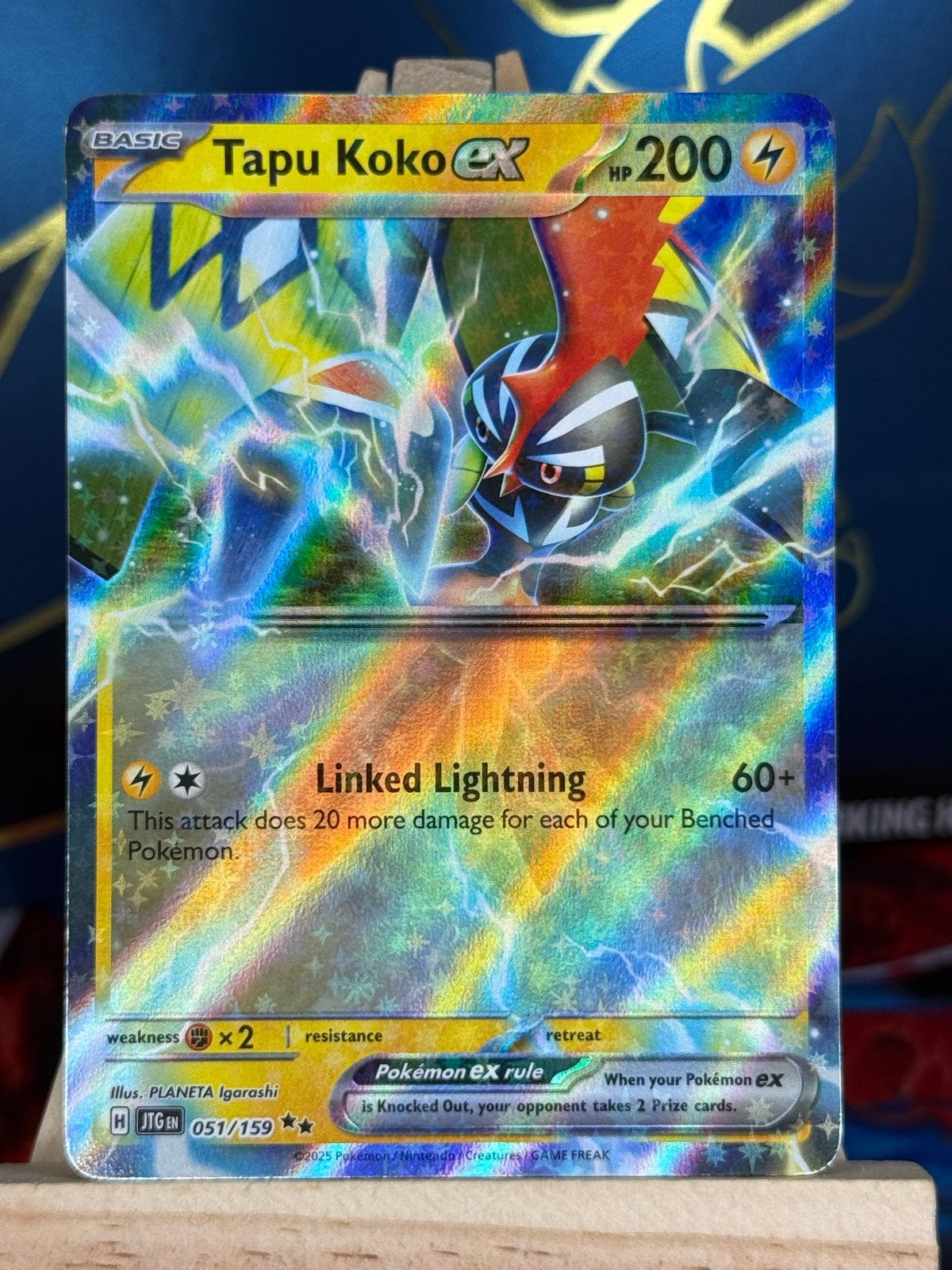 Tapu Koko ex #51 | Pokemon Journey Together, Ophalen of Verzenden, Zo goed als nieuw, Losse kaart, Foil
