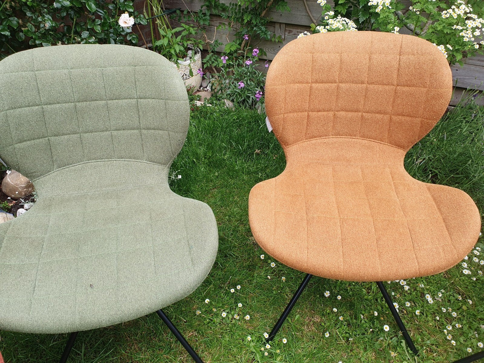 Eetkamerstoelen  merk Zuiver,in groen, grijs, blauw, oranje, Ophalen, Gebruikt, Overige kleuren, Vier