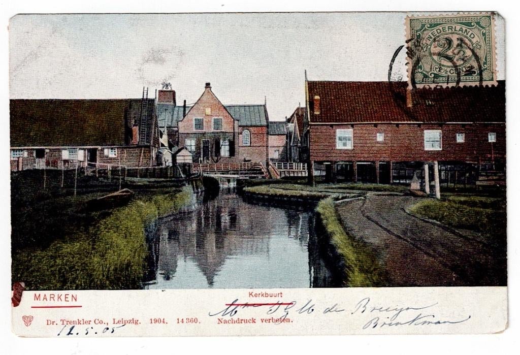 Marken 1905. De Kerkbuurt., Verzamelen, Ophalen of Verzenden, Voor 1920, Gelopen, Noord-Holland