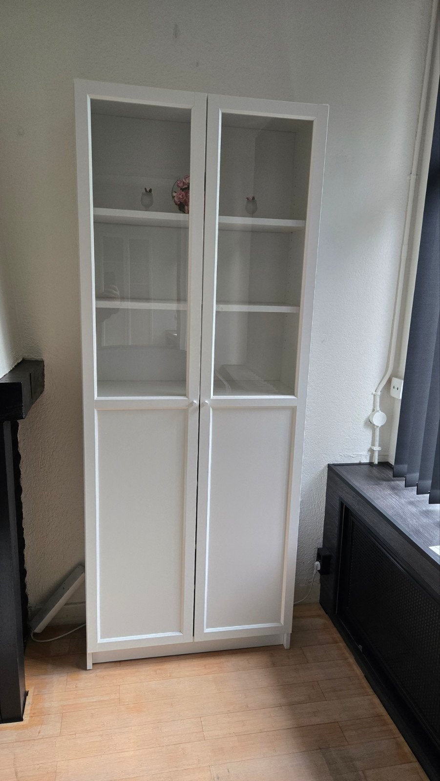 IKEA Billy Vitrinekast / Boekenkast wit met glazen deuren, Huis en Inrichting, Ophalen, Met deur(en), 200 cm of meer, Overige houtsoorten