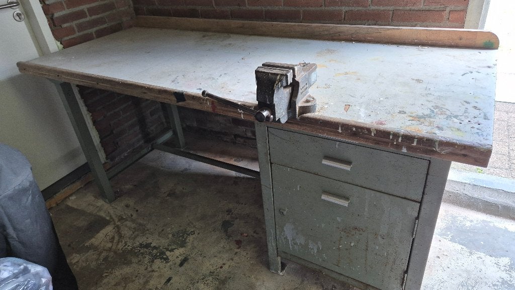Overtoom werkbank, Ophalen, Gebruikt, 170 cm of meer, Bankschroef