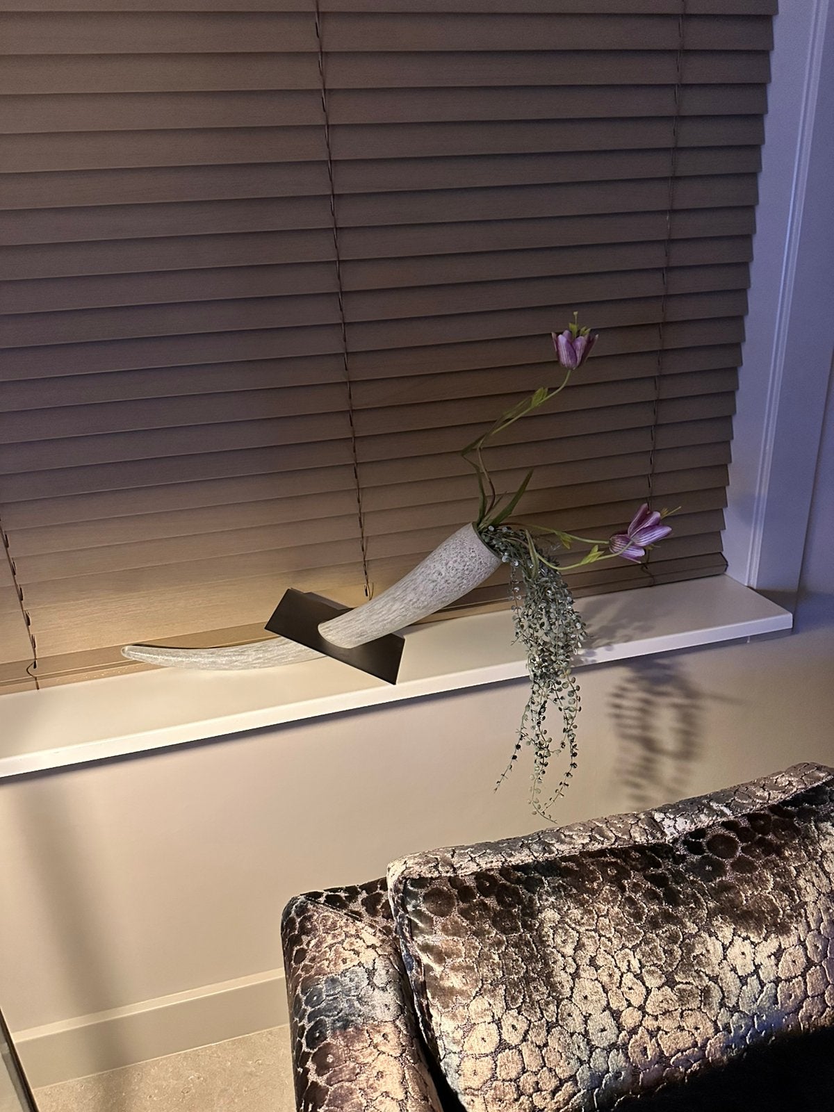 Bijzondere design vaas - wit/zilver, Wit, Nieuw, Ophalen of Verzenden, Glas