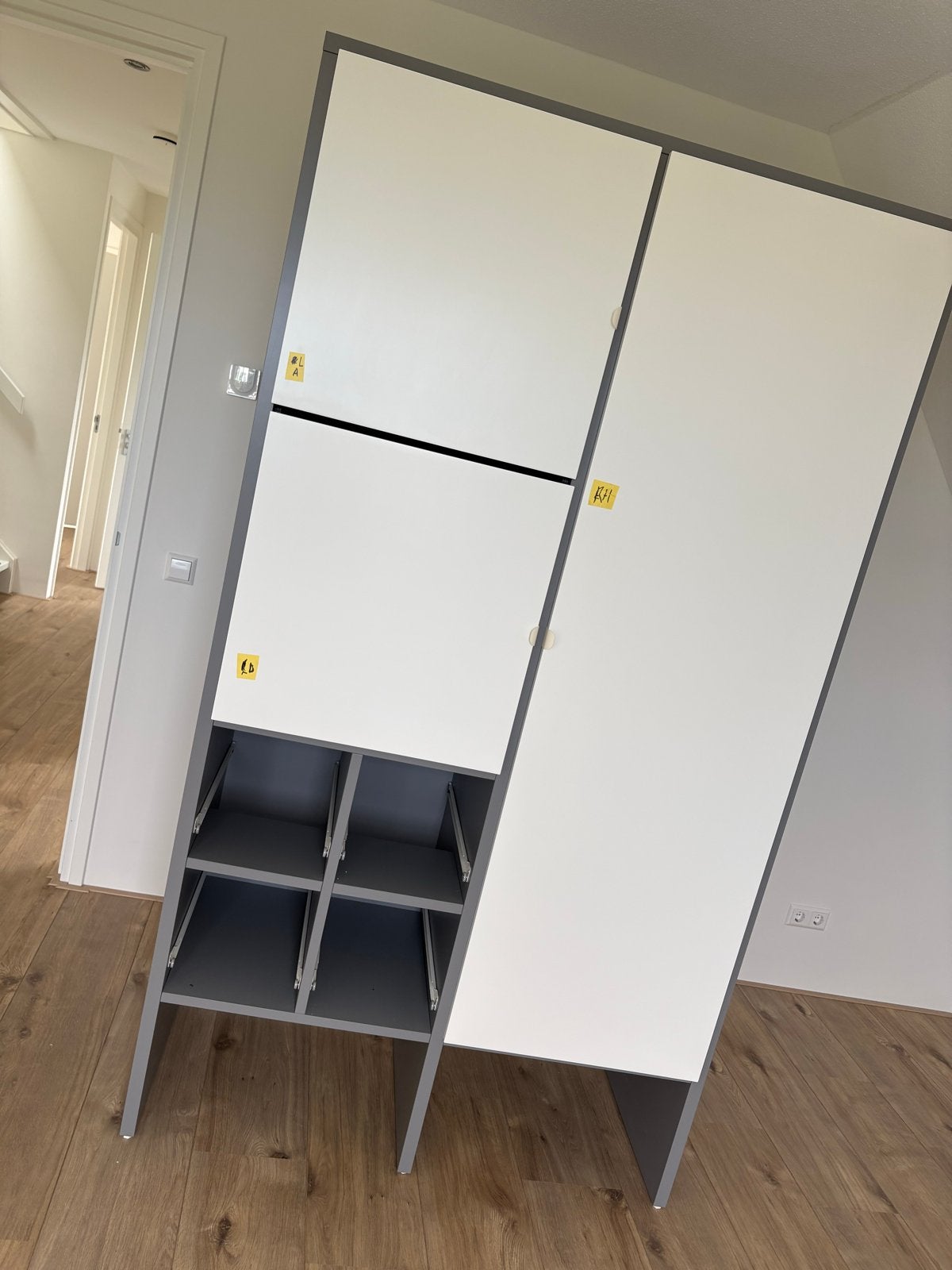 Modulaire Kast met Lades en Deuren - Grijs/Wit, Ophalen, Kunststof, Gebruikt, 200 cm of meer