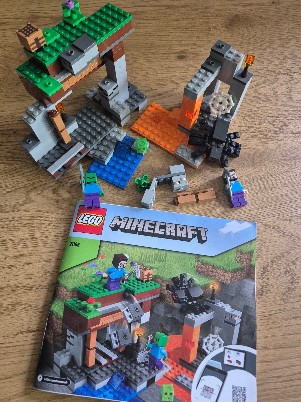 Lego Minecraft 21166 - De 'verlaten' mijn - Compleet, Minecraft, Lego, Ophalen of Verzenden, Zo goed als nieuw