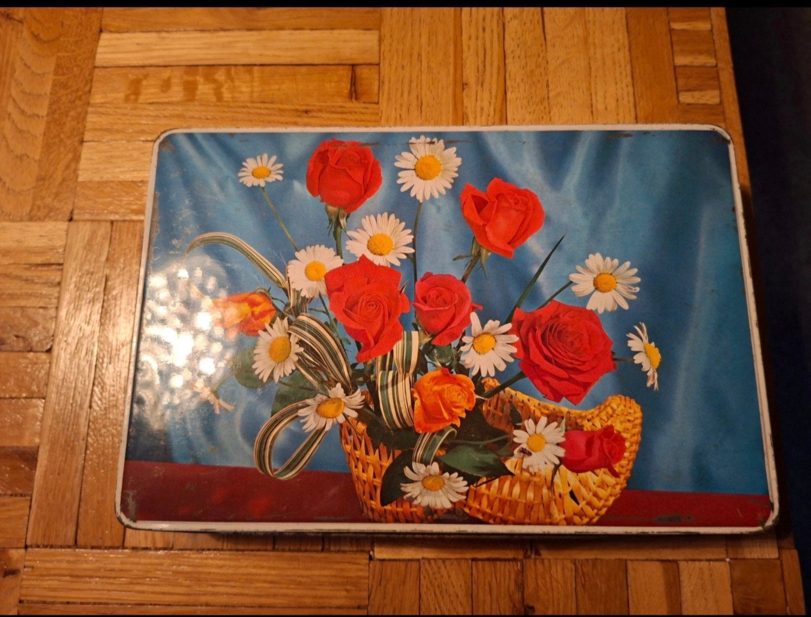 Vintage Jacques Chocolade Blik - Bloemenmand Design, Ophalen of Verzenden