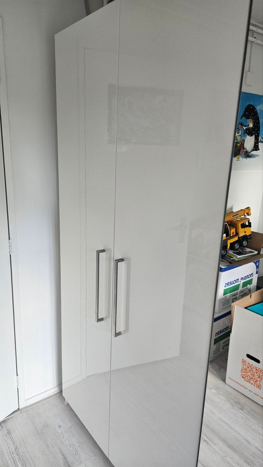 Witte PAX kastdeuren met spiegel, Ophalen, Gebruikt, 200 cm of meer, 50 tot 100 cm
