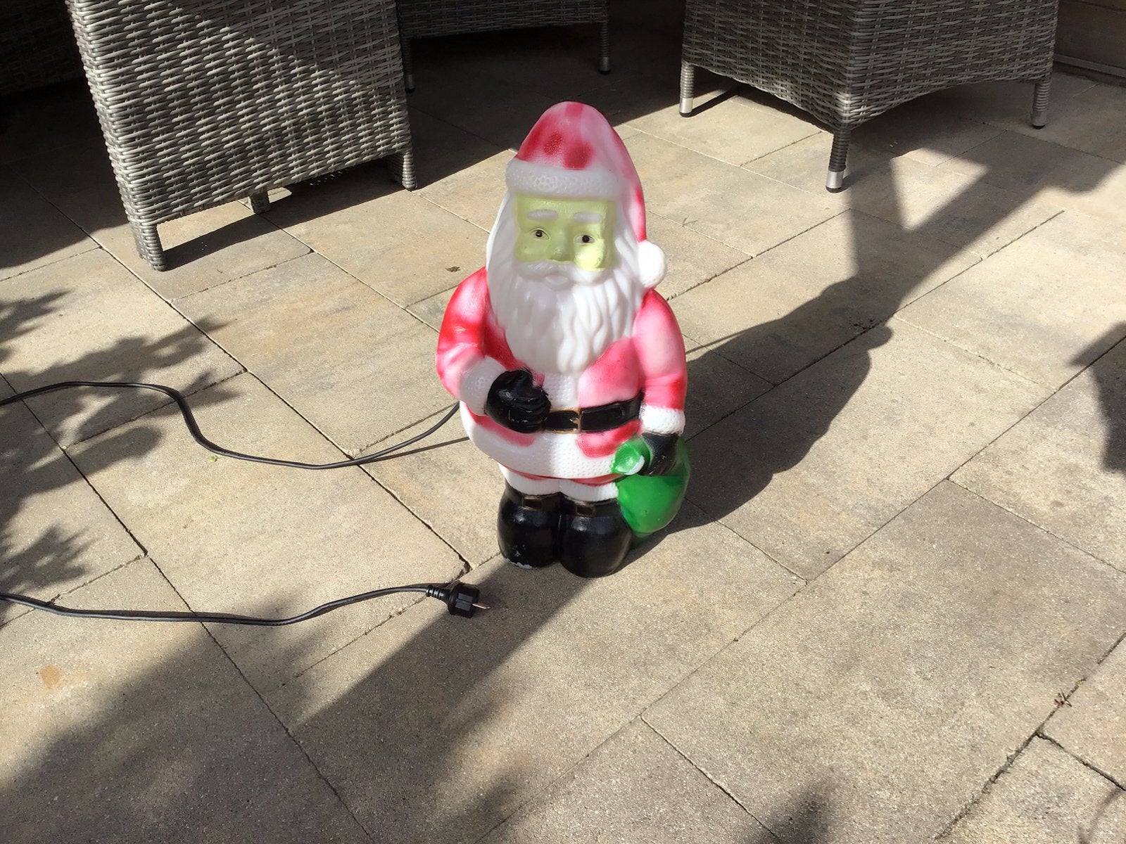 Kerstman met verlichtin, Gebruikt