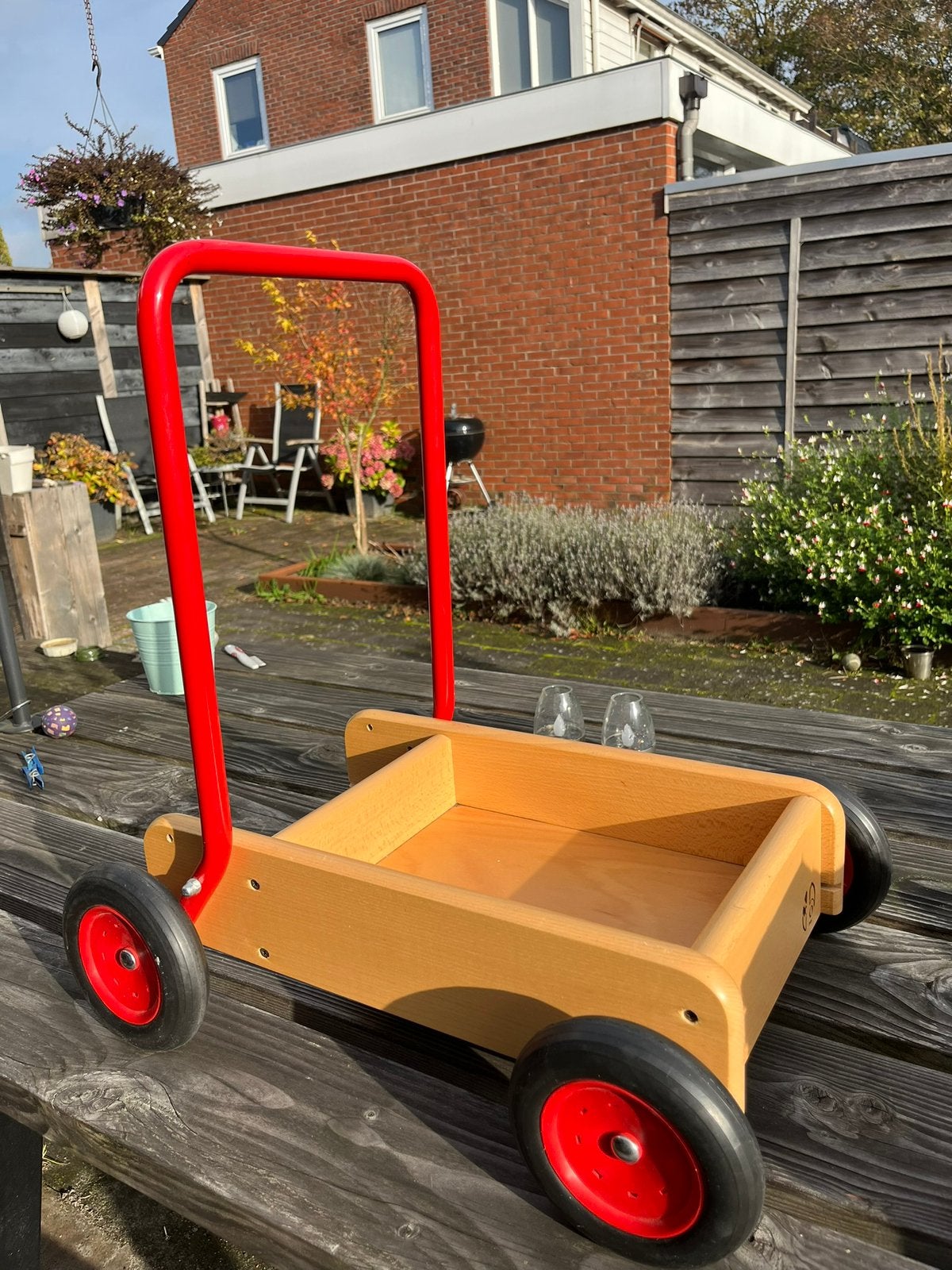 Mooie “loopwagen” houten speelgied, Ophalen of Verzenden