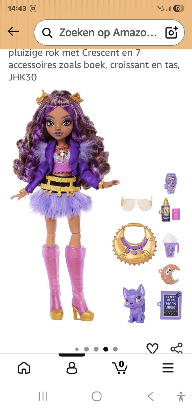 monster high clawdeen, Ophalen of Verzenden, Nieuw, Pop